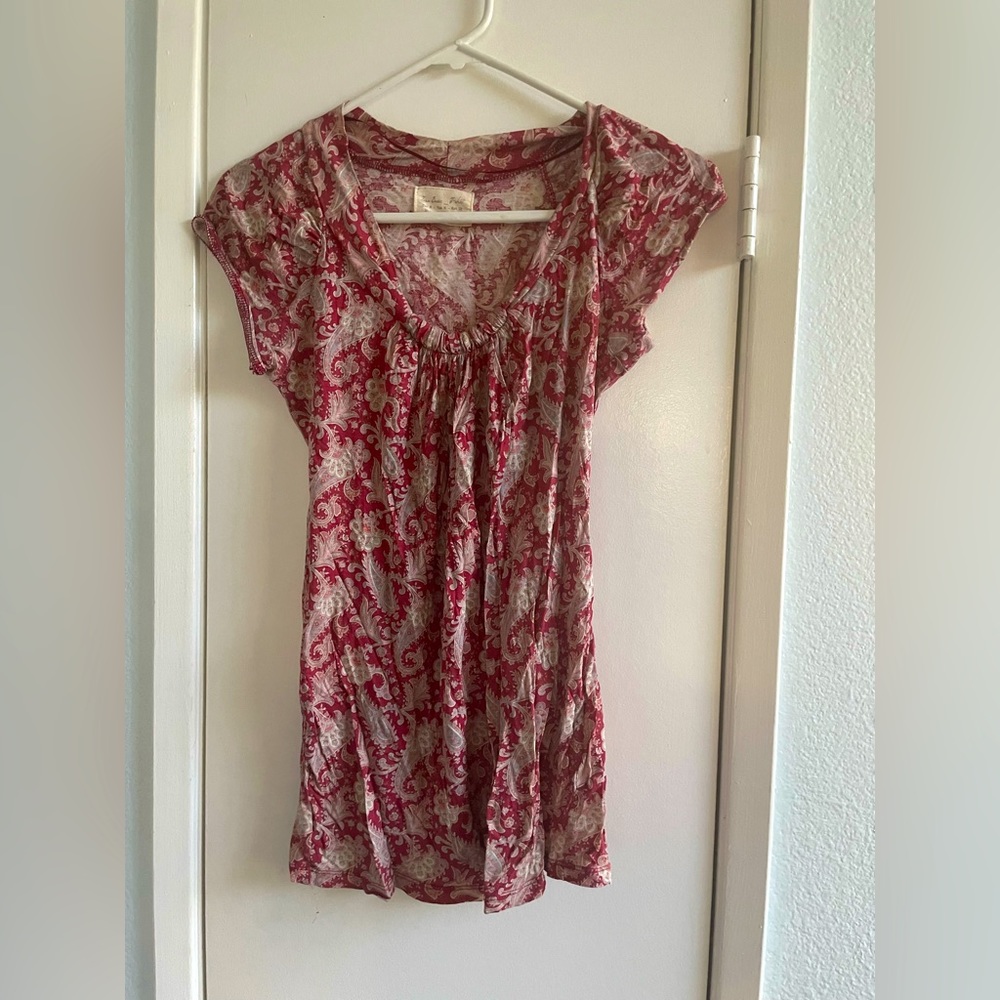 ♥️ ZARA woman’s t shirt blouse top. Beautiful Paisley print. Size: M